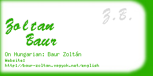 zoltan baur business card